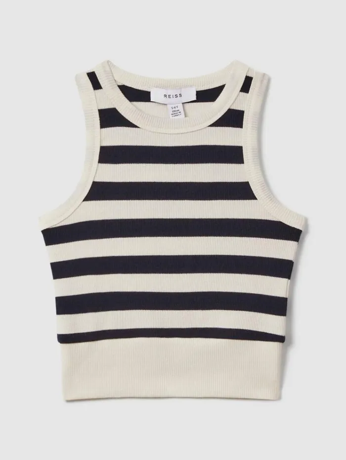 REISS Tops and TShirts Children Striped Crew Neck Vest Navy