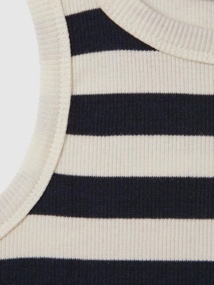 REISS Tops and TShirts Children Striped Crew Neck Vest Navy