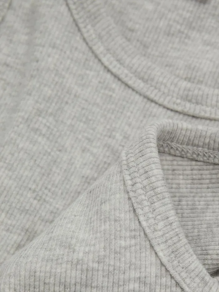 REISS Tops Women Good American Cotton Ribbed Vest Grey