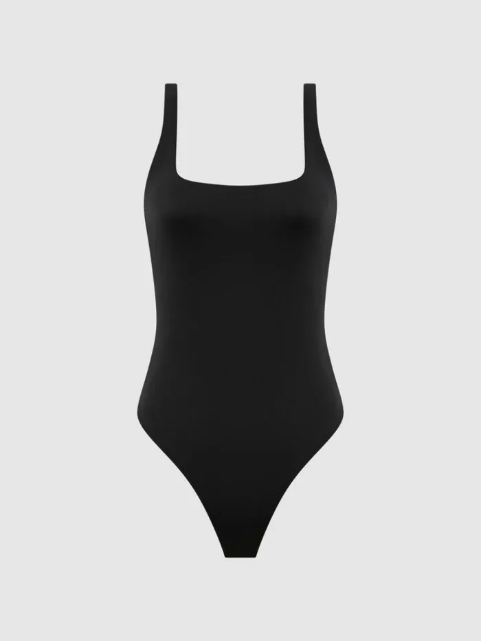 REISS Tops Women Good American Square Neck Bodies Black