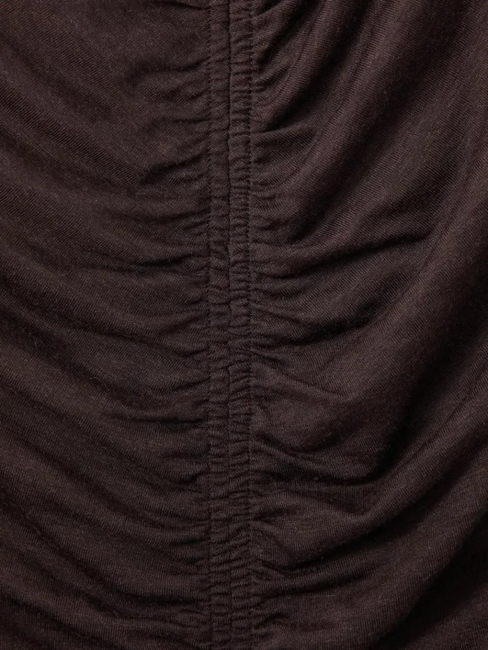 REISS Tops Women LyocellWool Ruched Vest Chocolate