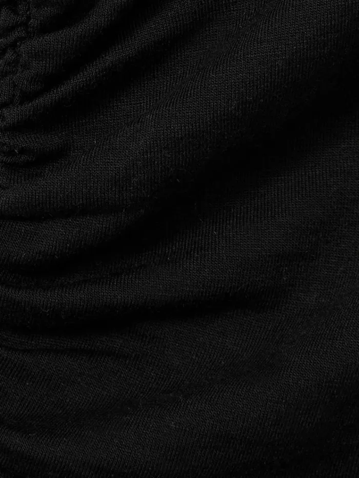 REISS Tops Women Marled Asymmetric Ruched Top Black REISS Tops Women Marled Asymmetric Ruched Top Black