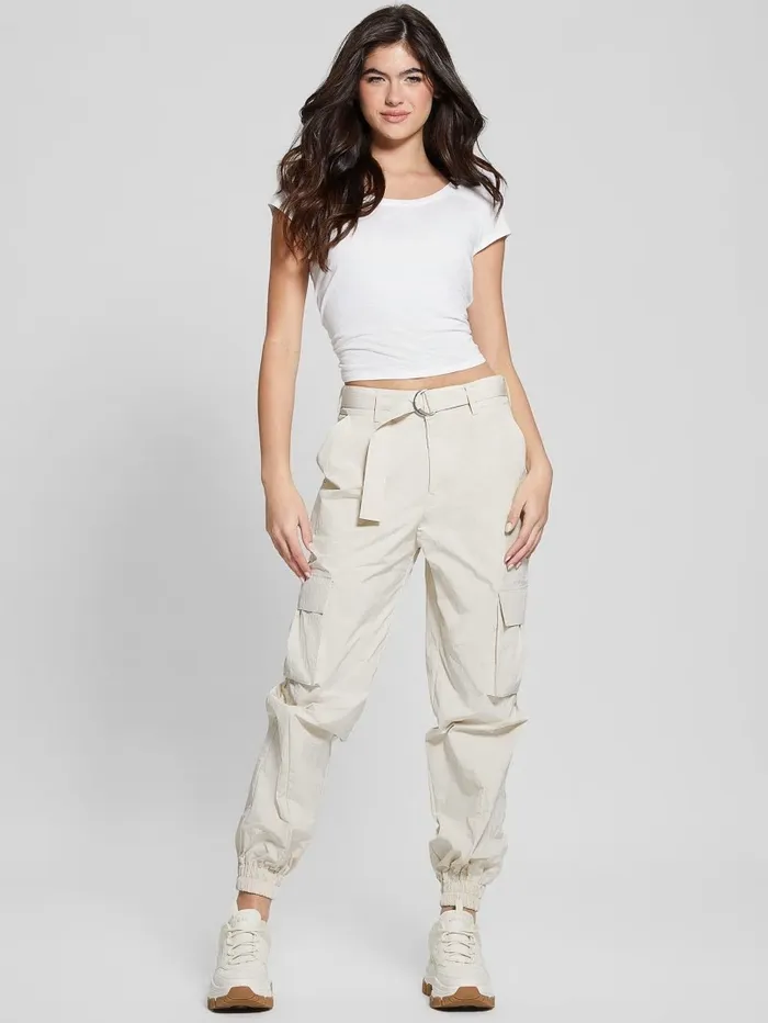 Riko Cargo Pants Pearl Oyster Bottoms GUESS Women