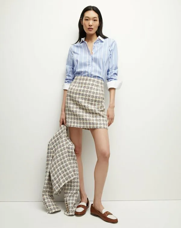Roman Tweed Skirt Ivoryandcamel Women Veronica Beard Skirts and Shorts