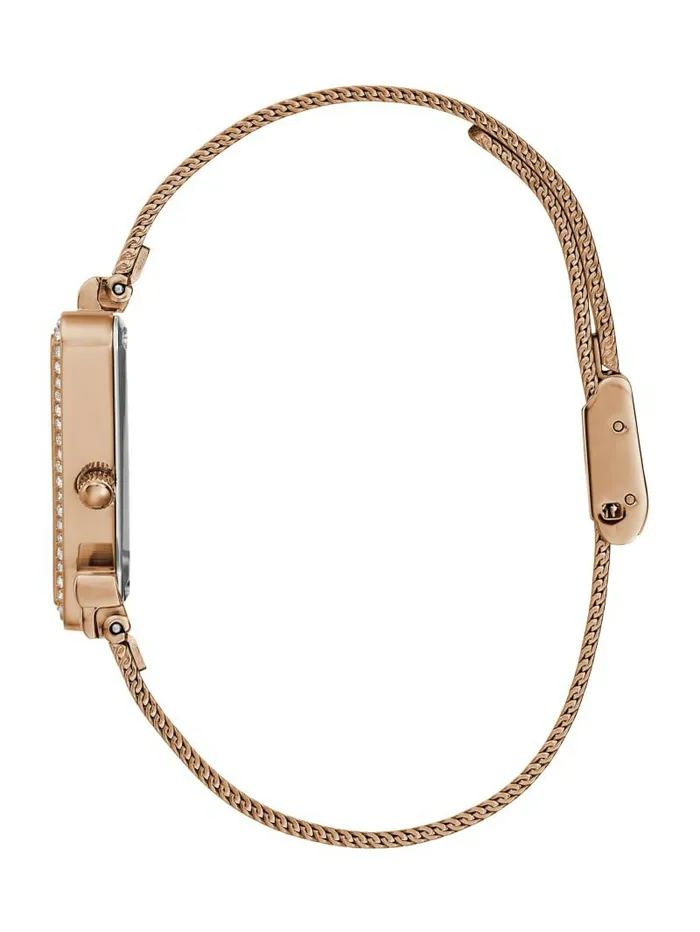 Rose GoldTone Triangle Mesh Analog Watch Silver Watches GUESS Women