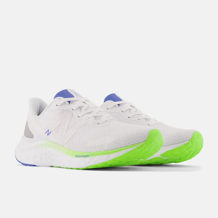 Running New Balance Women Fresh Foam Arishi v4 White with Pixel Green and Bright Lapis Running New Balance Women Fresh Foam Arishi v4 White with Pixel Green and Bright Lapis