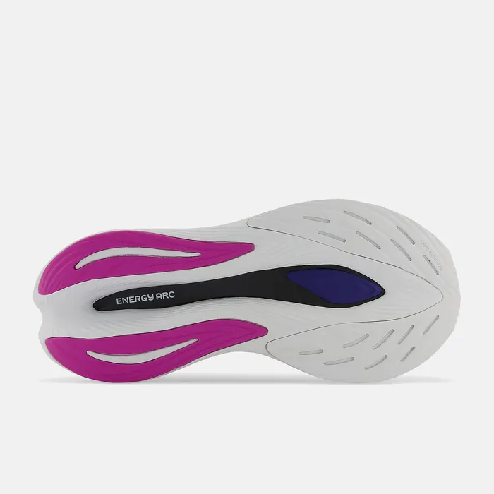 Running New Balance Women FuelCell SuperComp Trainer White with Victory Blue and Magenta Pop