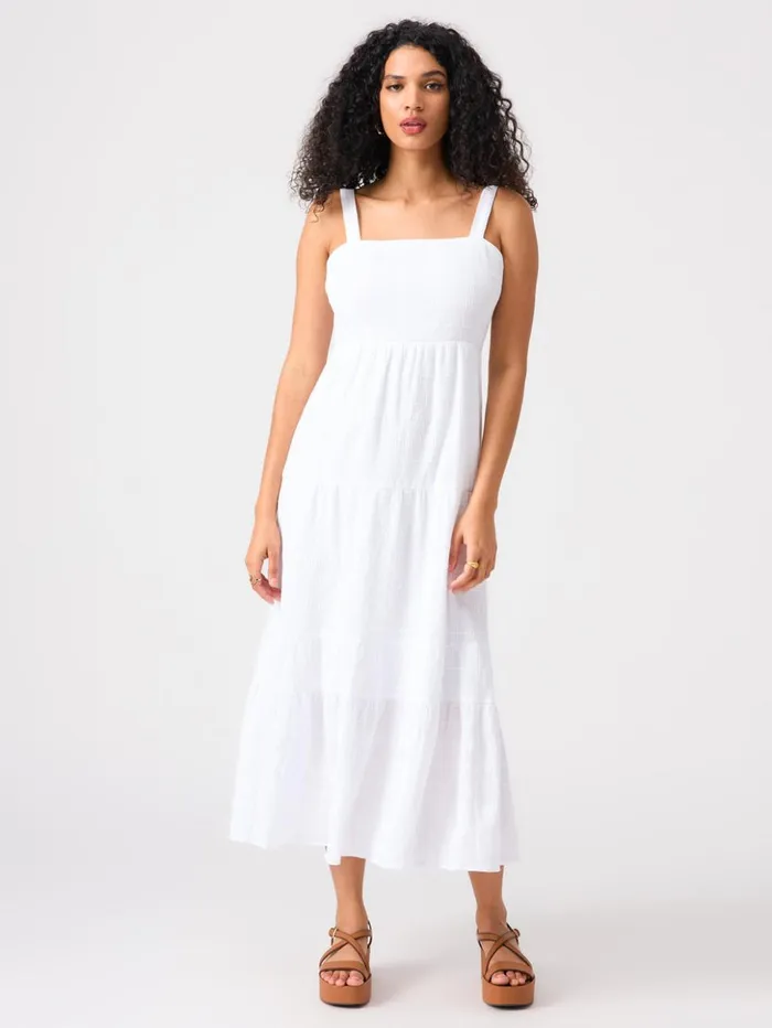Sanctuary Clothing Dresses and Jumpsuits Women Watching Sunset Tiered Midi Dress White