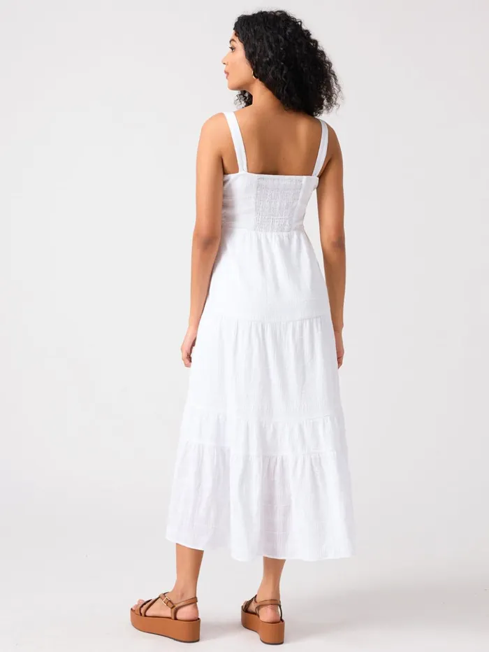 Sanctuary Clothing Dresses and Jumpsuits Women Watching Sunset Tiered Midi Dress White