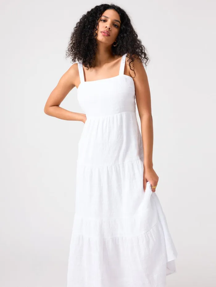 Sanctuary Clothing Dresses and Jumpsuits Women Watching Sunset Tiered Midi Dress White