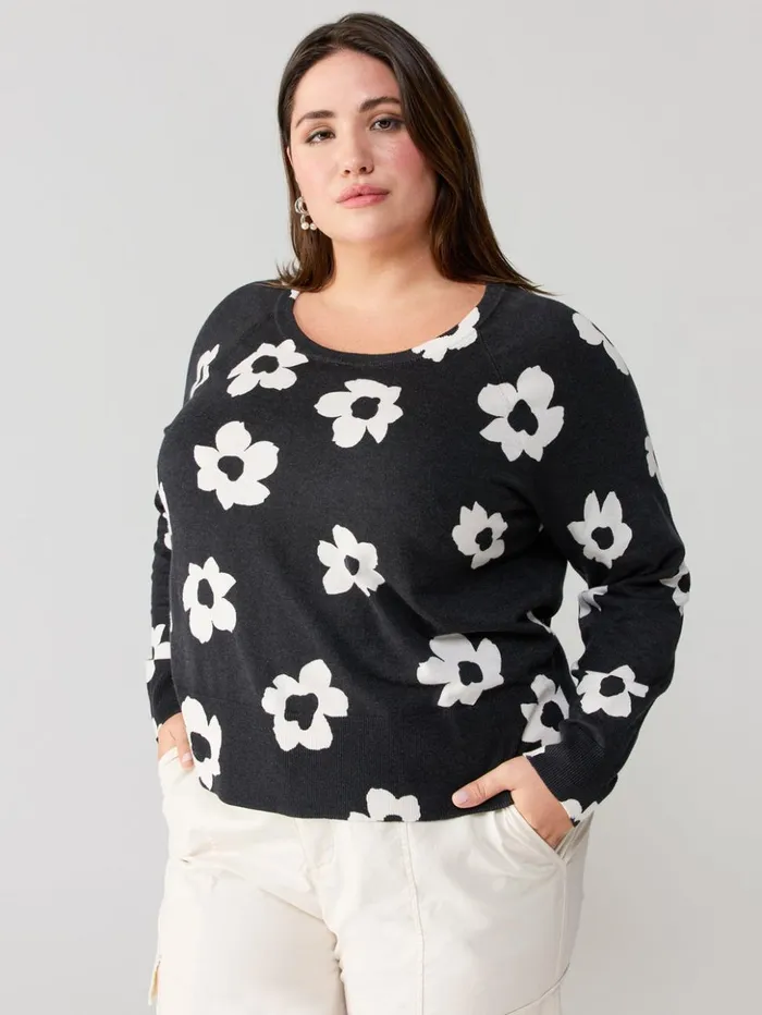 Sanctuary Clothing Inclusive Women All Day Long Sweater Flower Pop Inclusive Collection