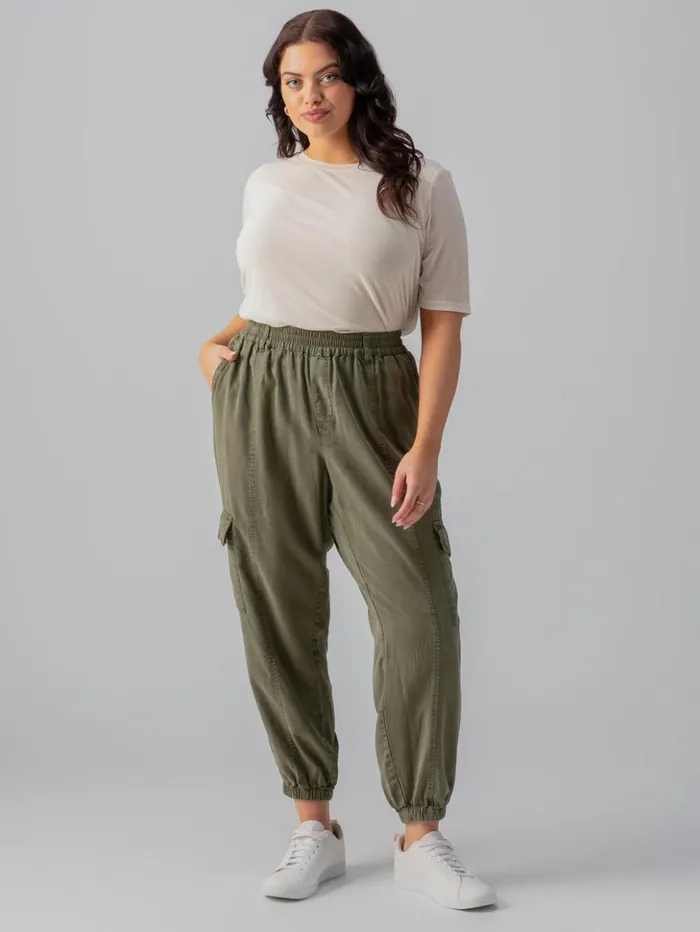 Sanctuary Clothing Inclusive Women Relaxed Rebel Standard Rise Pant Burnt Olive Inclusive Collection