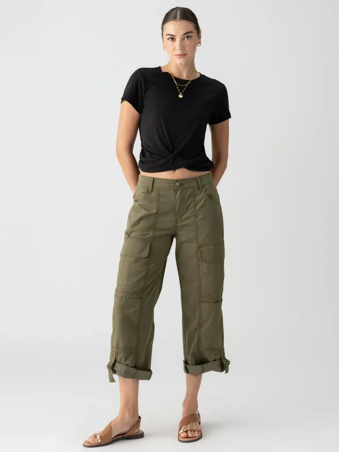 Sanctuary Clothing Pants Women Cali Cargo Standard Rise Pant Mossy Green