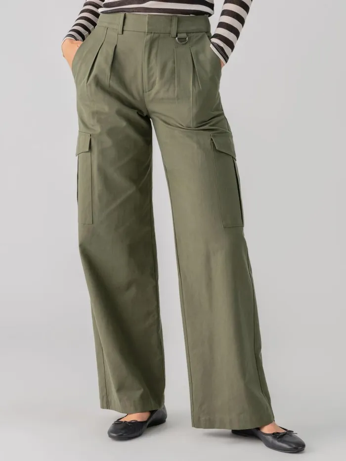 Sanctuary Clothing Pants Women Frankie Cargo High Rise Pant Dark Olive