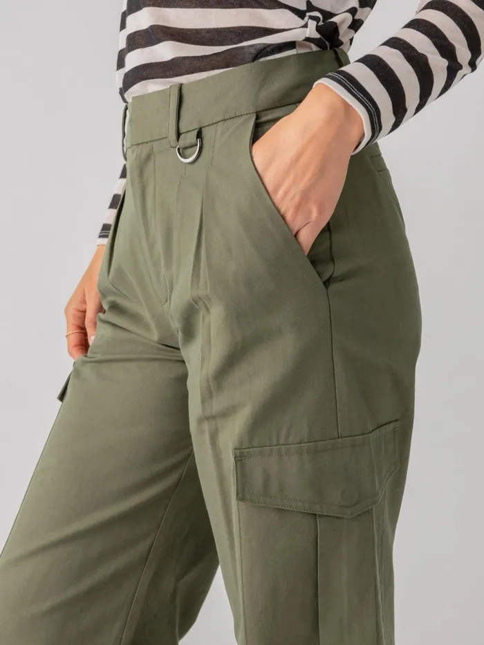 Sanctuary Clothing Pants Women Frankie Cargo High Rise Pant Dark Olive
