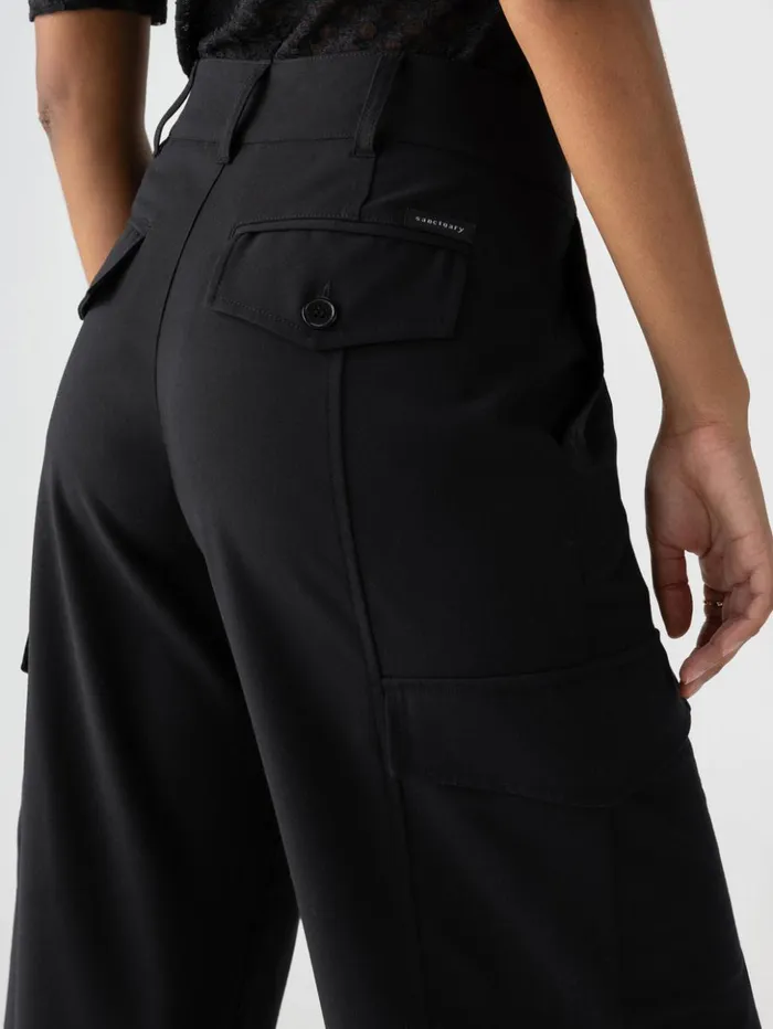 Sanctuary Clothing Pants Women Rebel Wide Leg Standard Rise Crop Pant Black
