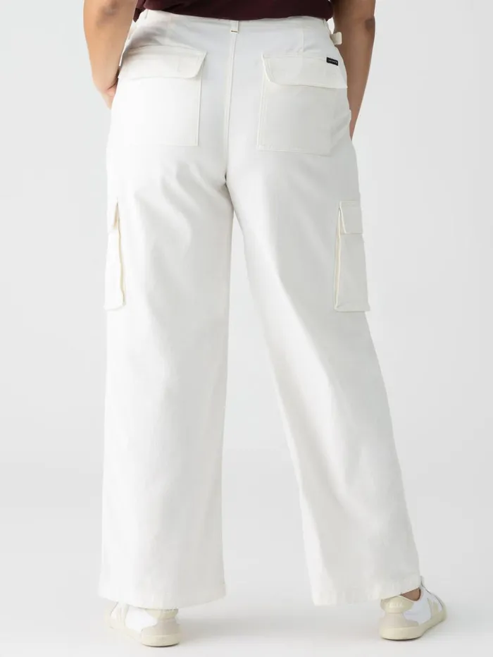 Sanctuary Clothing Pants Women Reissue Cargo Standard Rise Pant White Inclusive Collection