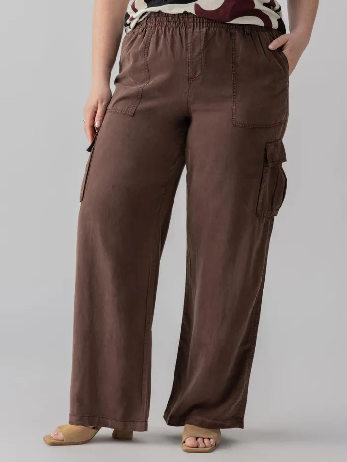 Sanctuary Clothing Pants Women Relaxed Reissue Cargo Standard Rise Pant Mud Bath Inclusive Collection