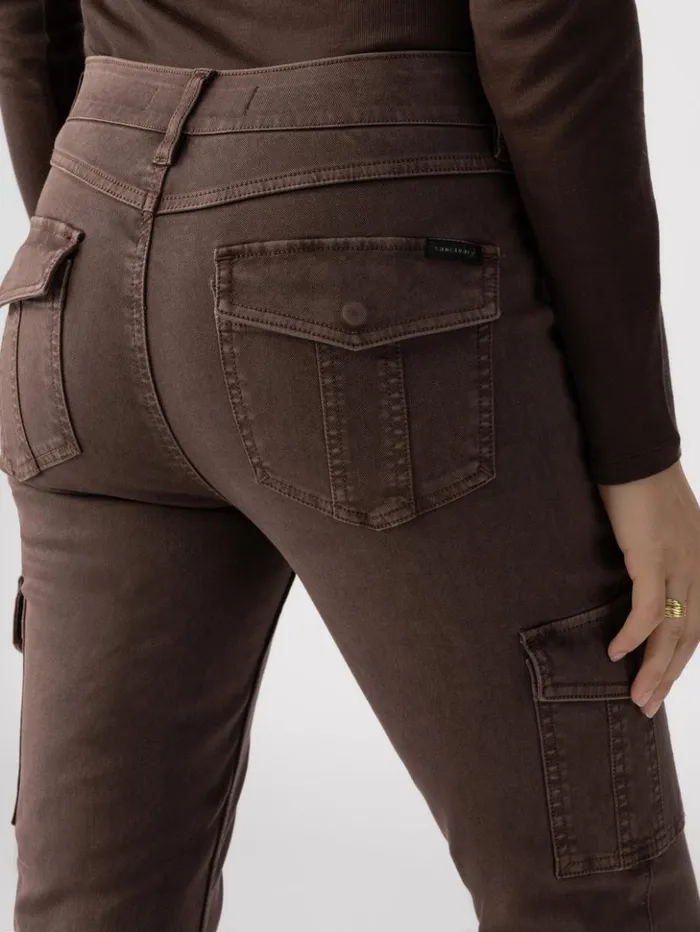 Sanctuary Clothing Pants Women Sculpted Hayden Cargo Standard Rise Pant Brown Sugar