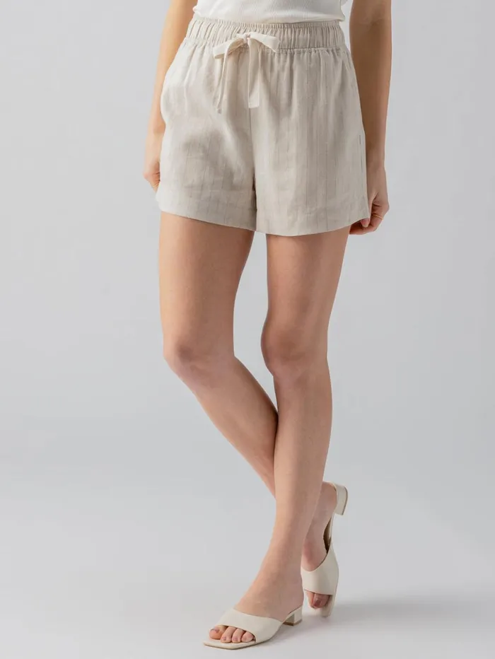 Sanctuary Clothing Shorts Women Always Linen Standard Rise Short Vineyard Stripe