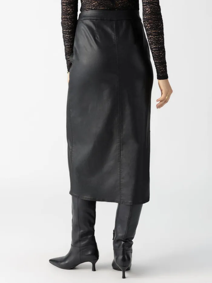 Sanctuary Clothing Skirts Women Long Coated Standard Rise Skirt Black Sanctuary Clothing Skirts Women Long Coated Standard Rise Skirt Black