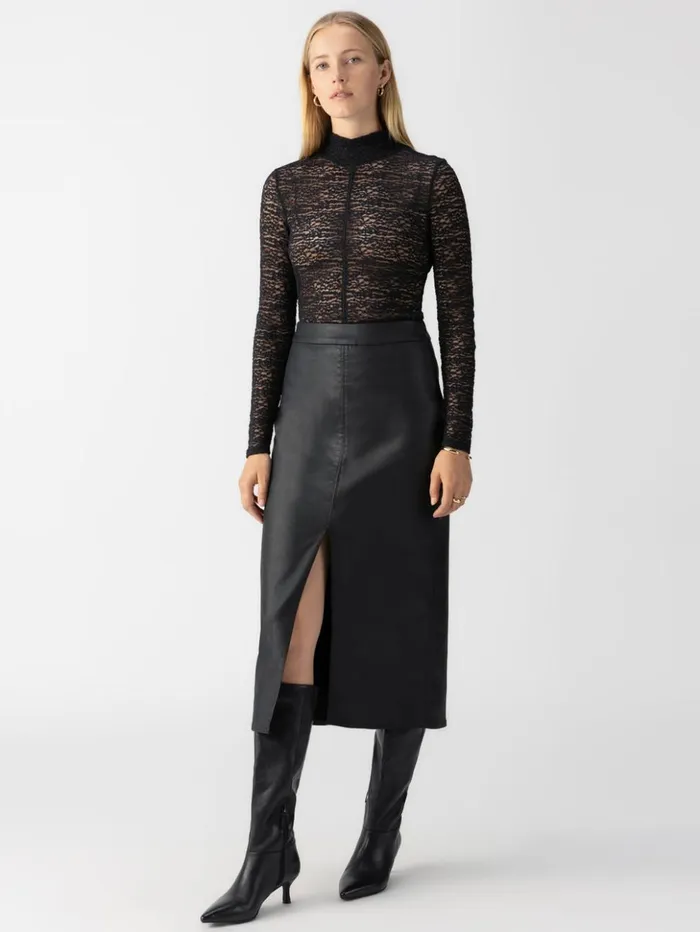 Sanctuary Clothing Skirts Women Long Coated Standard Rise Skirt Black Sanctuary Clothing Skirts Women Long Coated Standard Rise Skirt Black