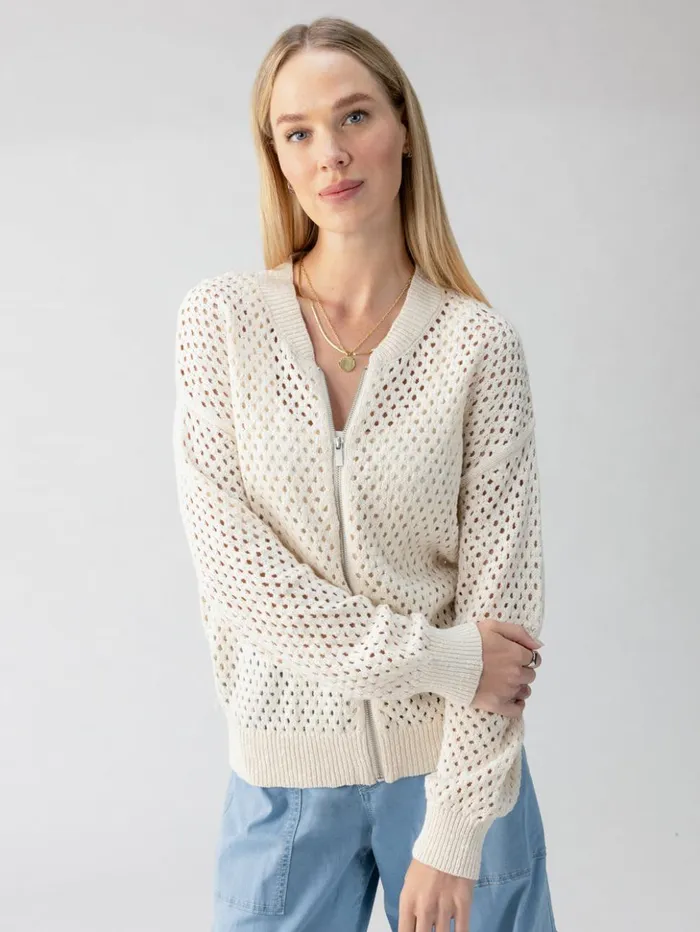 Sanctuary Clothing Sweaters and Cardis Women Stepping Out Bomber Sweater Jacket Eco Natural Sanctuary Clothing Sweaters and Cardis Women Stepping Out Bomber Sweater Jacket Eco Natural