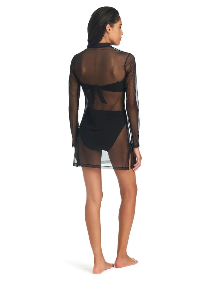 Sanctuary Clothing Swim CoverUps Women See It Through CoverUp Dress Black Sanctuary Clothing Swim CoverUps Women See It Through CoverUp Dress Black