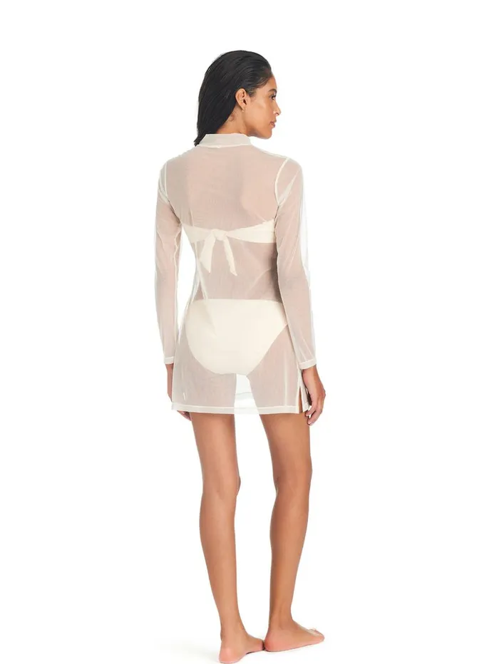 Sanctuary Clothing Swim CoverUps Women See It Through CoverUp Dress White Sand Sanctuary Clothing Swim CoverUps Women See It Through CoverUp Dress White Sand