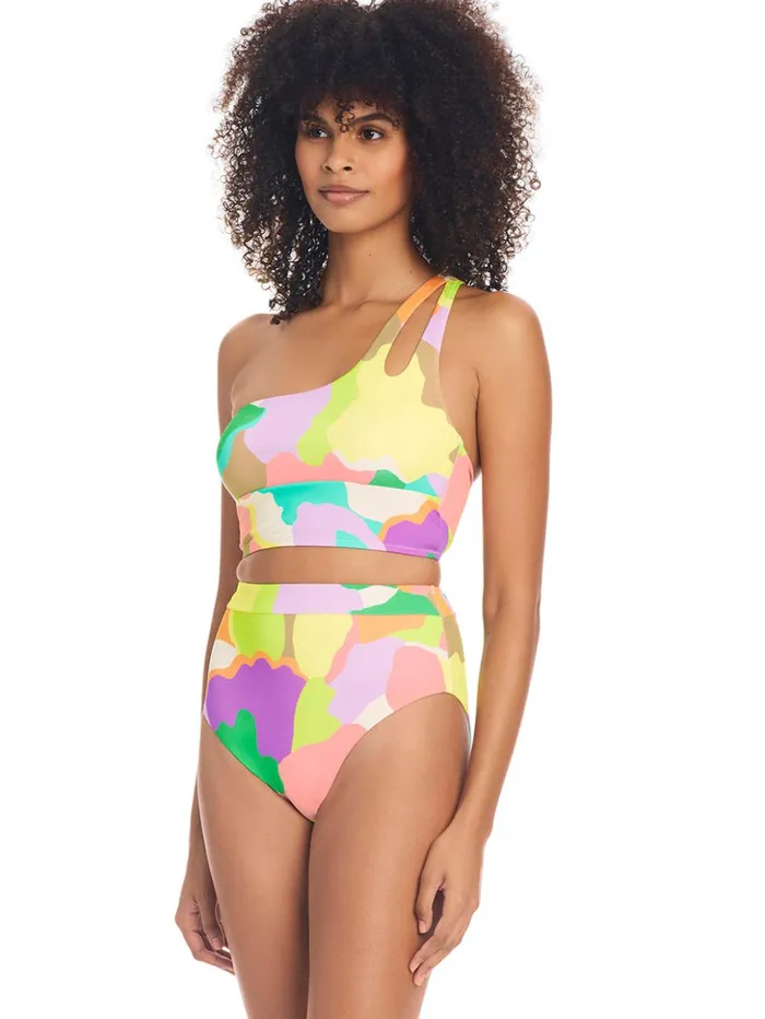 Sanctuary Clothing Swim Tops Women Daytripper One Shoulder Bikini Top Multi