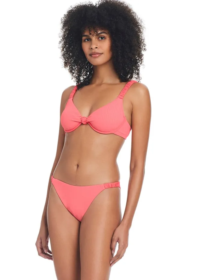 Sanctuary Clothing Swim Tops Women Sandbar Solids Underwire Bikini Top Watermelon Sugar