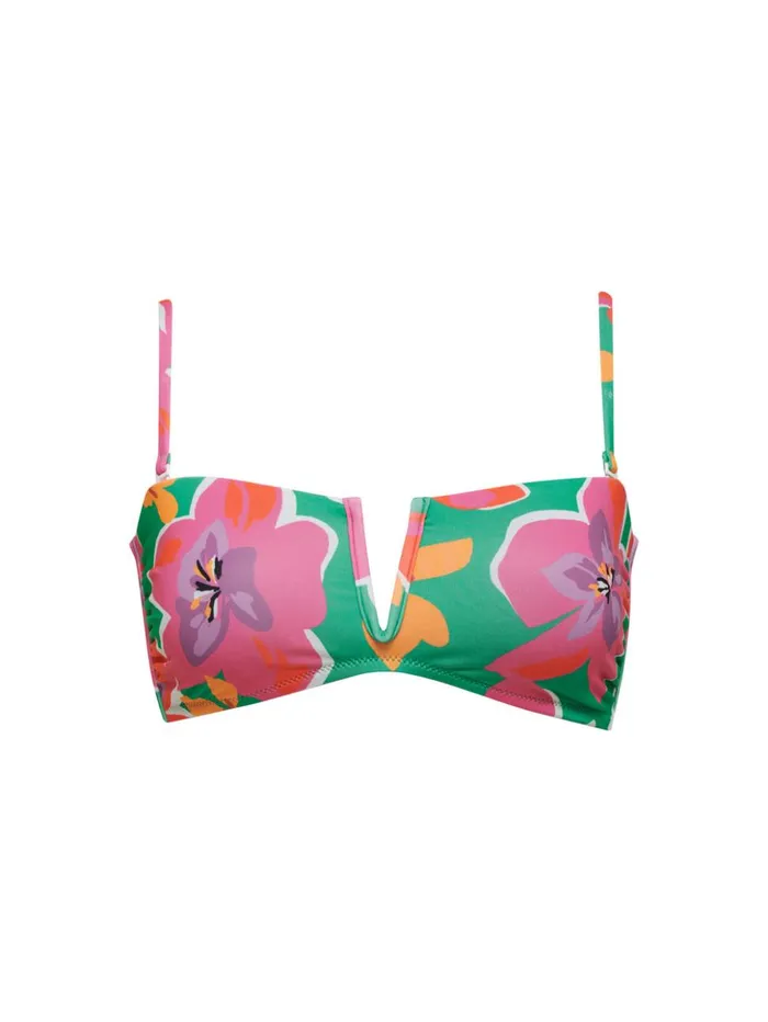 Sanctuary Clothing Swim Tops Women Super Bloom VWire Bandeau Bikini Top Multi Sanctuary Clothing Swim Tops Women Super Bloom VWire Bandeau Bikini Top Multi
