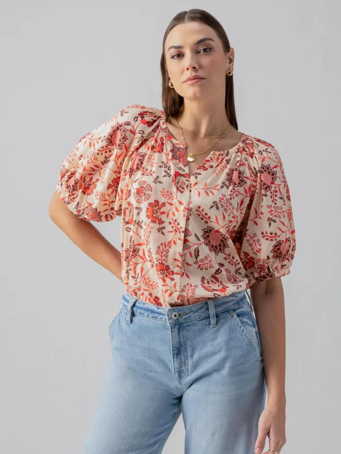 Sanctuary Clothing Tees and Tops Women Bubble Sleeve Boho Blouse Pacific Light Sanctuary Clothing Tees and Tops Women Bubble Sleeve Boho Blouse Pacific Light