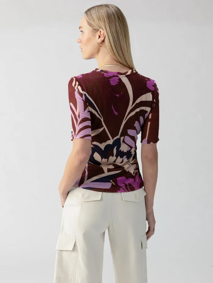 Sanctuary Clothing Tees and Tops Women Half Sleeve Perfect Mesh Tee South Palm Rich Clay Sanctuary Clothing Tees and Tops Women Half Sleeve Perfect Mesh Tee South Palm Rich Clay