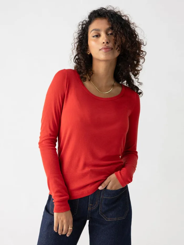 Sanctuary Clothing Tees and Tops Women Keep It Simple Tee Cherry Red