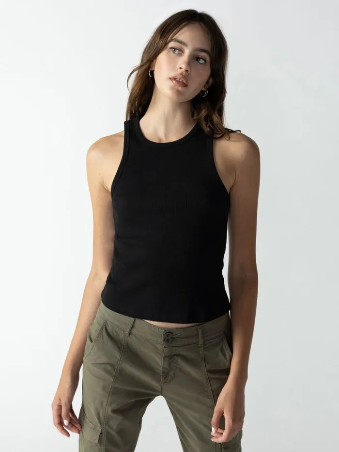 Sanctuary Clothing Tees and Tops Women Perfect Rib Tank Black