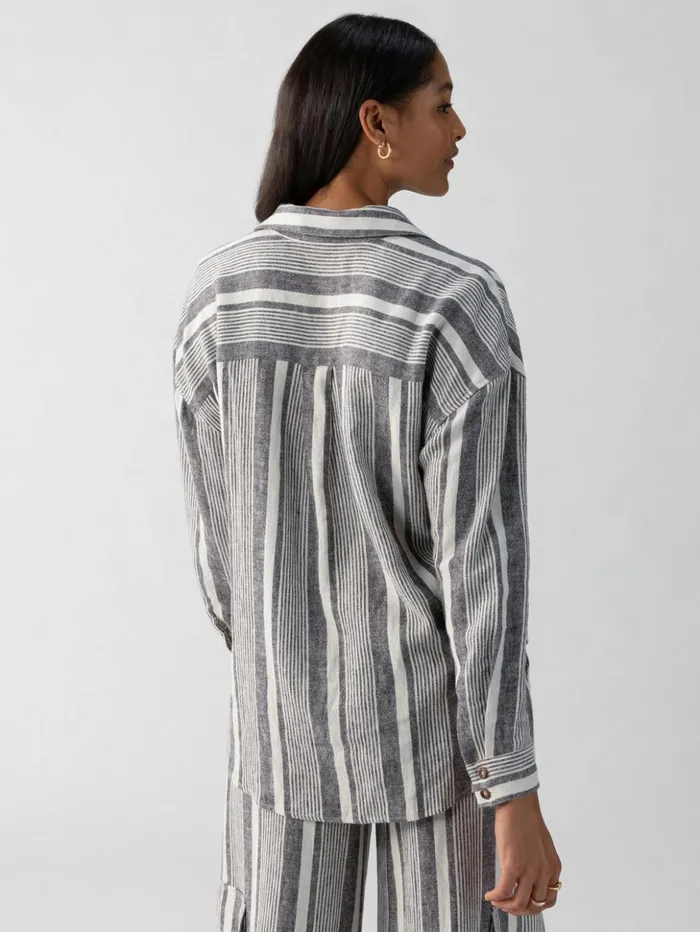 Sanctuary Clothing Tees and Tops Women Pocket Shirt Variegated Stripe Sanctuary Clothing Tees and Tops Women Pocket Shirt Variegated Stripe