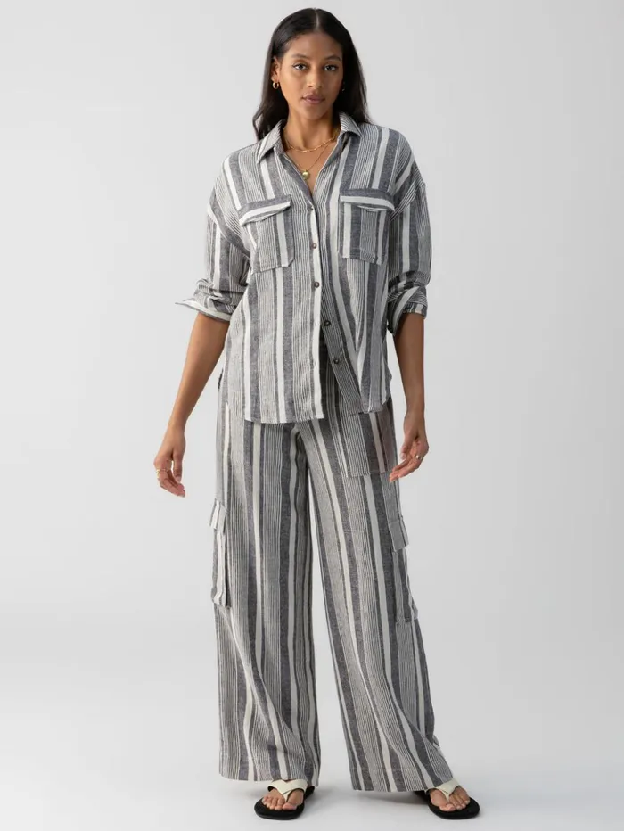 Sanctuary Clothing Tees and Tops Women Pocket Shirt Variegated Stripe Sanctuary Clothing Tees and Tops Women Pocket Shirt Variegated Stripe