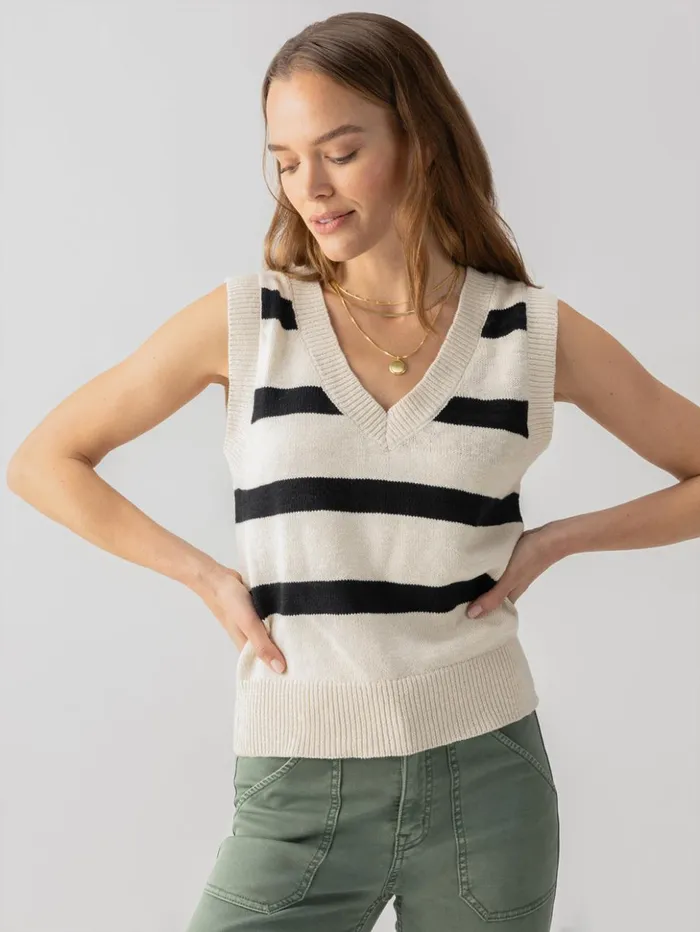 Sanctuary Clothing Tees and Tops Women Sweater Shell Tank Eco Natural Black Stripe Sanctuary Clothing Tees and Tops Women Sweater Shell Tank Eco Natural Black Stripe