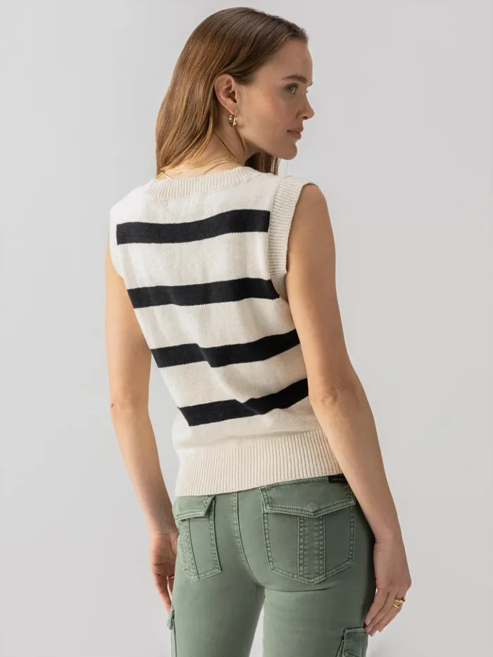 Sanctuary Clothing Tees and Tops Women Sweater Shell Tank Eco Natural Black Stripe Sanctuary Clothing Tees and Tops Women Sweater Shell Tank Eco Natural Black Stripe