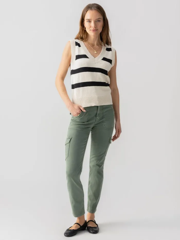 Sanctuary Clothing Tees and Tops Women Sweater Shell Tank Eco Natural Black Stripe Sanctuary Clothing Tees and Tops Women Sweater Shell Tank Eco Natural Black Stripe