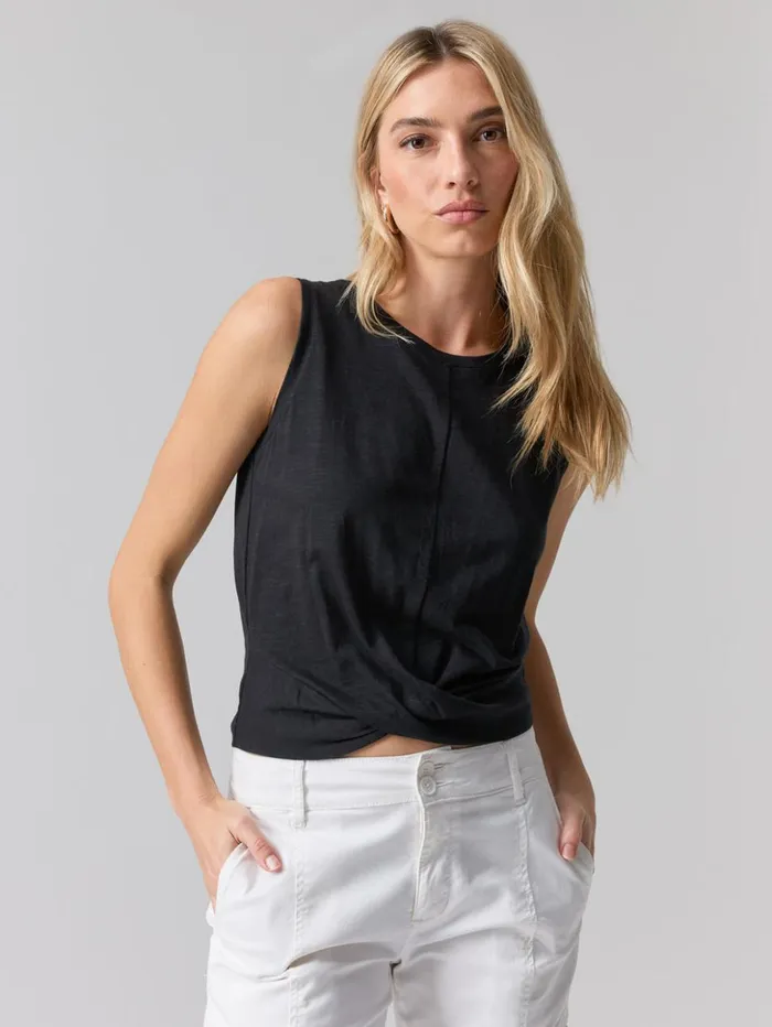 Sanctuary Clothing Tees and Tops Women Twisted Tank Black