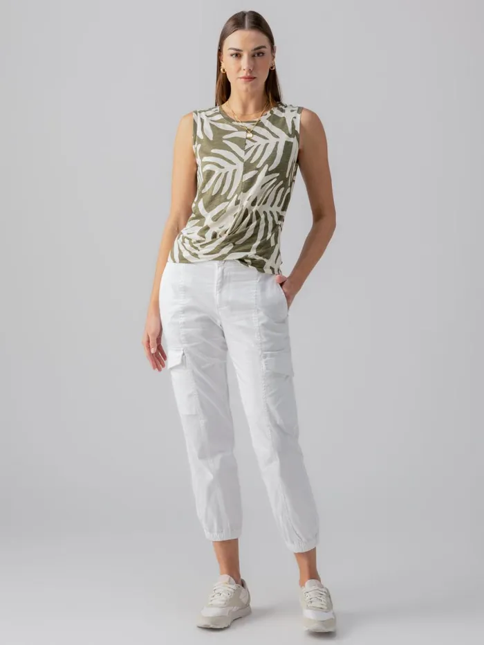 Sanctuary Clothing Tees and Tops Women Twisted Tank Olive Night Palm