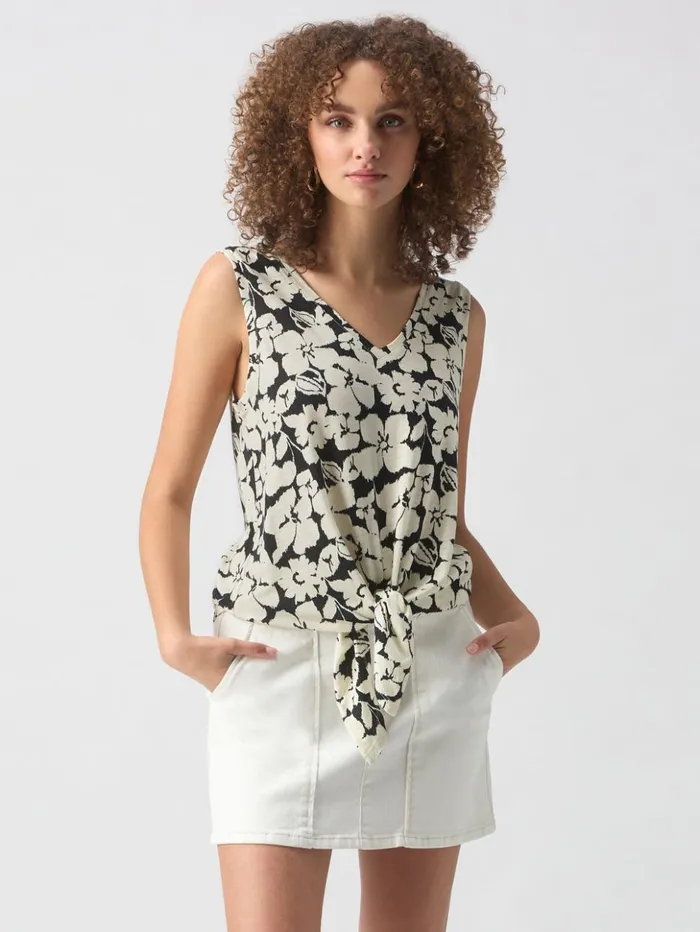 Sanctuary Clothing Tees and Tops Women VNeck Tie Tank Echo Blooms