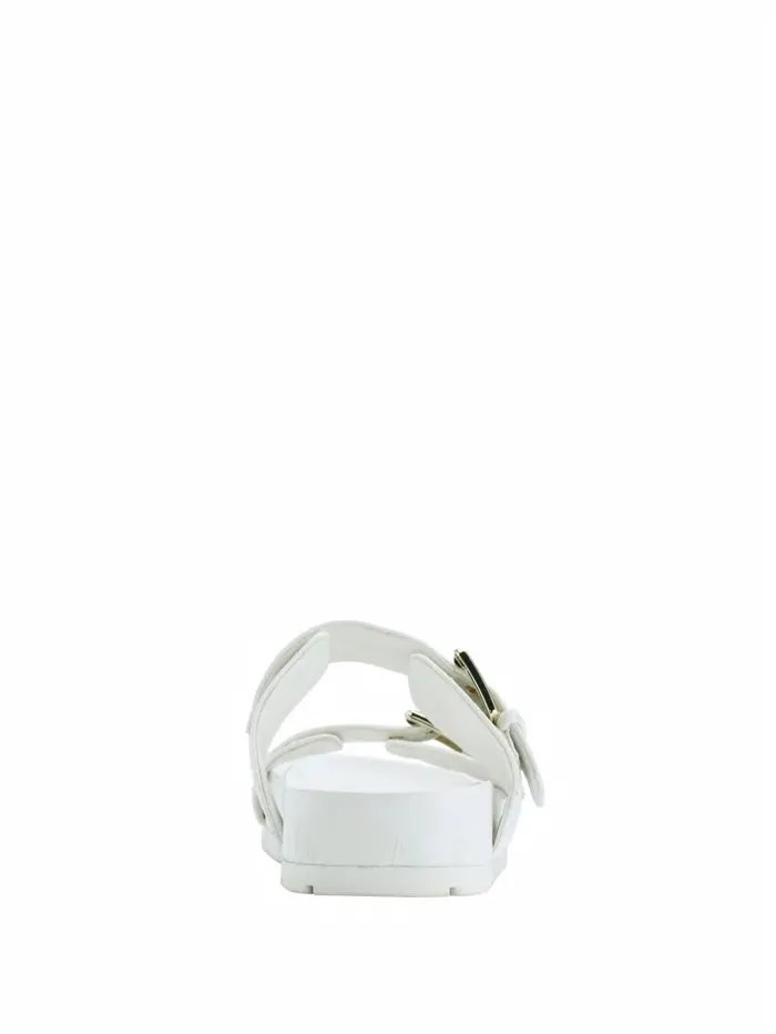 Sandals GUESS Women Felda Quilted Buckle Sandals White