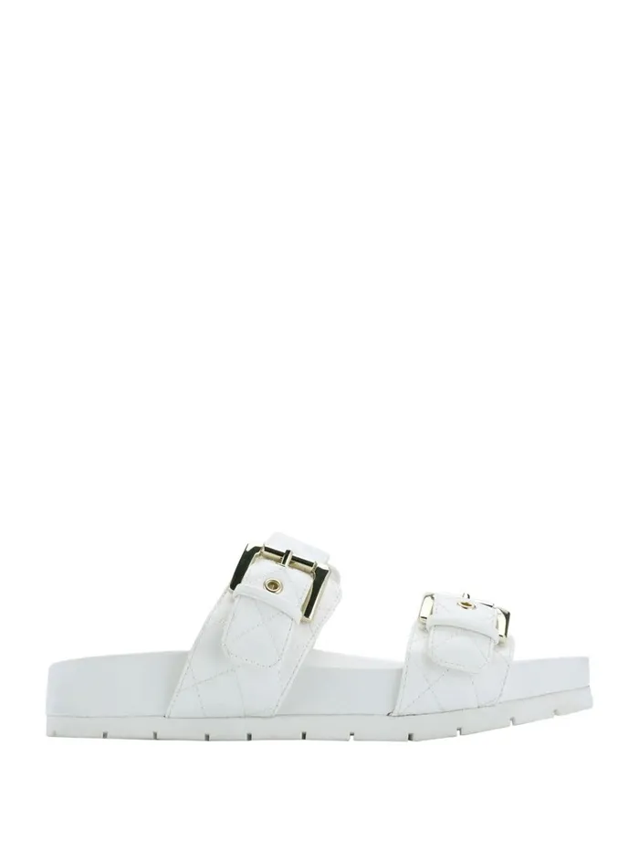 Sandals GUESS Women Felda Quilted Buckle Sandals White