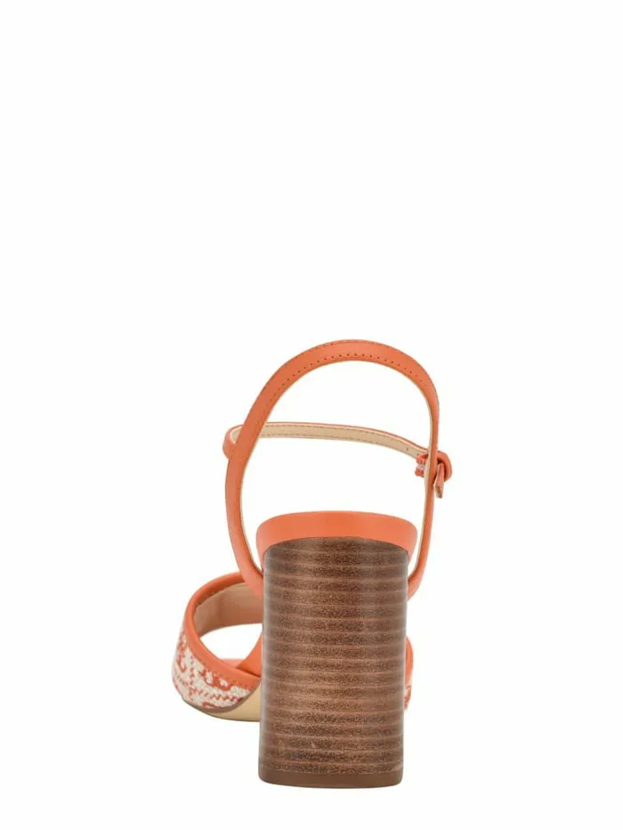 Sandals GUESS Women Glaven OpenToe Block Heels Orange Sandals GUESS Women Glaven OpenToe Block Heels Orange