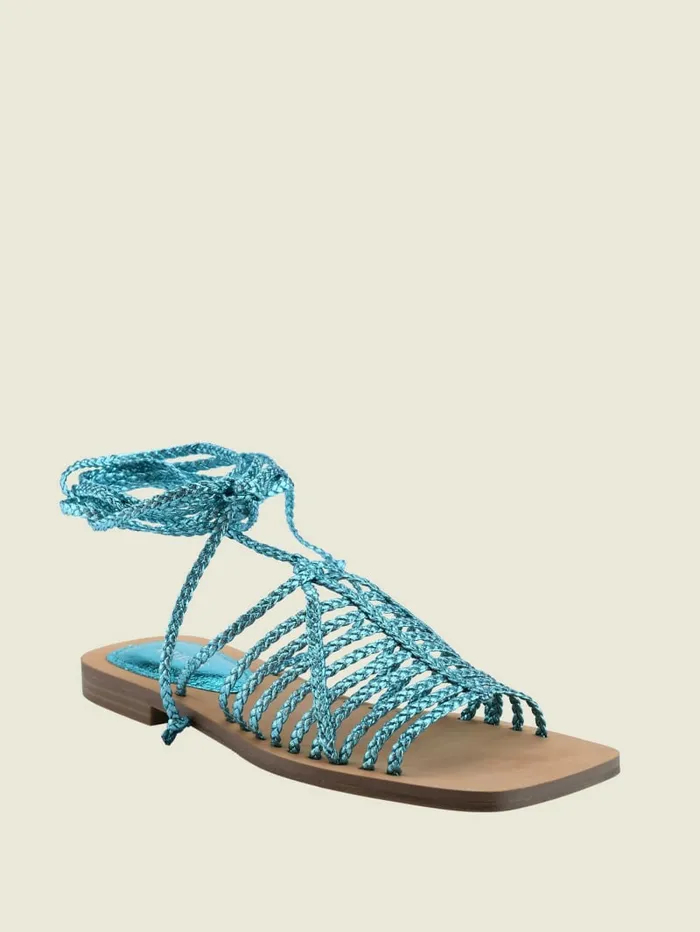 Sandals Women GUESS Rayana Strappy LaceUp Sandals Medium Green 310