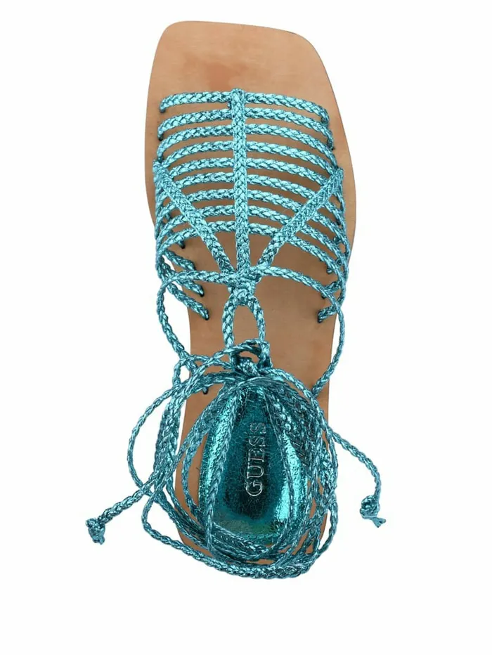 Sandals Women GUESS Rayana Strappy LaceUp Sandals Medium Green 310 Sandals Women GUESS Rayana Strappy LaceUp Sandals Medium Green 310