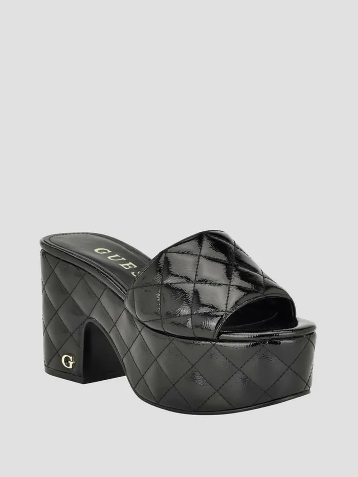 Sandals Yanni Quilted Platform Mules Black 002 8211 GUESS Women